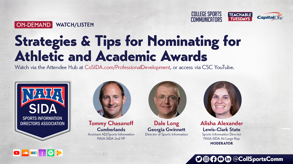 On-Demand NAIA-SIDA Webinar – Strategies and Tips for Nominating for Athletic & Academic Awards